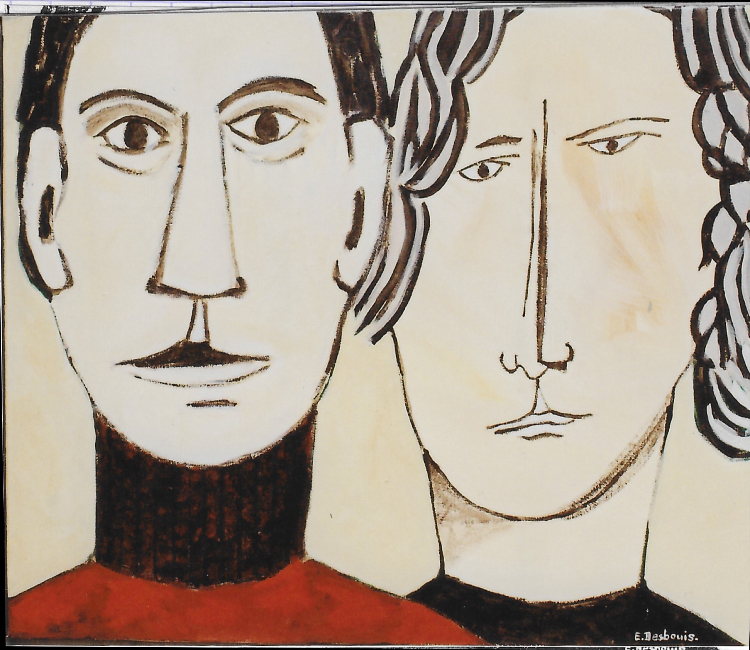 Un homme et une femme côte à côte, de face