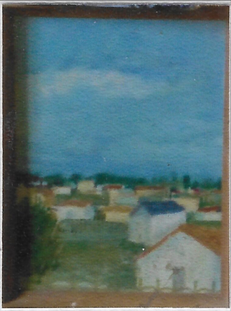paysage de maisons, ciel bleu